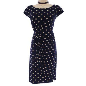 Dressbarn Black Tan Polka Dot Sadie Dress Size 24W 3X Plus Size Career Work
